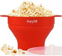 iheyfill Popcorn Popper, micro-ondes de silicone bol pliable, Popcorn Maker Avec Poignées