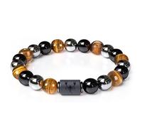 IHFMPFKJ Bracelet Pierre Naturelle, Bracelet Triple Perle En Cristal De Pierre Précieuse Naturelle Douze Constellations, Pour Homme Femme Scorpion