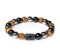 IHFMPFKJ Bracelets En Pierres Naturelles, Bracelet Triple Perle En Cristal De Pierre Précieuse Naturelle Douze Constellations, Pour Homme Femme Sagittaire