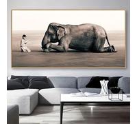 IHHGNB 1 affiche sur toile sans cadre, art moderne, décoration murale représentant un éléphant pour chambre, salon ou couloir (30 x 60 cm/sans cadre)