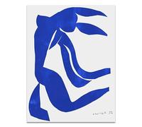 IHHGNB Affiche bleue de Matisse, art mural minimaliste abstrait, impression sur toile, décoration intérieure pour chambre ou salon (80 x 120 cm (31 x 47 pouces))