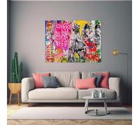 IHHGNB Affiche de graffiti Bansky, art mural, culture pop, art de rue moderne, impressions sur toile, peinture, œuvres d'art, photos, décoration murale, 40 x 50 cm (16 x 20 pouces), sans cadre