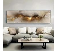 IHHGNB Affiche décorative abstraite nordique, paysage jaune et brun, impression sur toile, art mural pour la décoration du salon et de la chambre (65 x 200 cm (26 x 79 po) / sans cadre)