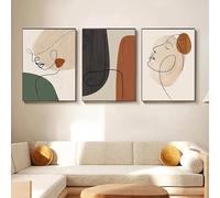IHHGNB Affiche géométrique abstraite style Matisse, peinture sur toile, art mural moderne pour salon, 3 affiches pour la décoration intérieure (60 x 80 cm x 3, sans cadre)