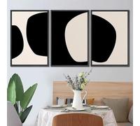 IHHGNB Affiche murale abstraite moderne, style géométrique mi-siècle, arches noires, impression sur toile, décoration pour salon ou chambre (40 x 50 cm x 3 / sans cadre)
