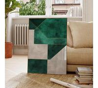 IHHGNB Affiche murale moderne abstraite géométrique verte émeraude sur toile (60 x 80 cm/sans cadre) pour salon, chambre ou décoration intérieure.