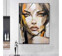 IHHGNB Affiche murale style graffiti texturé et coloré, portrait de femme, peinture sur toile abstraite moderne, décoration pour salon (80 x 120 cm (31 x 47 po) / sans cadre)