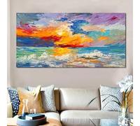 IHHGNB Affiches de peinture de nuages et de mer, paysage abstrait coloré, affiches d'art mural, impressions d'œuvres d'art pour salon, 40 x 80 cm (16 x 31 pouces), sans cadre