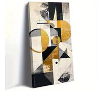 IHHGNB Affiches murales géométriques abstraites en noir et blanc, or et gris sur toile, pour la décoration du salon (60 x 120 cm (24 x 47 pouces) / sans cadre)
