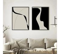 IHHGNB Affiches murales minimalistes en noir et blanc, style nordique, peinture abstraite sur toile, pour la décoration du salon (70 x 90 cm x 2 / sans cadre)