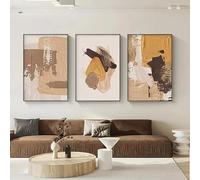 IHHGNB Affiches sur toile, impressions sur toile, peintures murales modernes, style abstrait texturé au pinceau, pour la décoration du salon (70 x 90 cm (26 x 35 po) x 3 / Sans cadre)