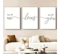 IHHGNB Ensemble de 3 toiles décoratives « Je t’aime tout entier », citations romantiques, style minimaliste moderne, pour chambre à coucher (60 x 80 cm x 3 / Sans cadre)