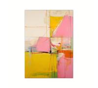 IHHGNB Grande affiche murale abstraite, style minimaliste moderne, impression sur toile, couleurs vives rose, jaune, vert, bleu et orange (40 x 60 cm (16 x 24 pouces) / sans cadre)