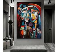 IHHGNB Grande peinture murale abstraite géométrique moderne sans cadre, impression sur toile, décoration pour salon, chambre à coucher, bureau (80 x 120 cm, sans cadre)