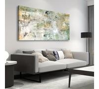 IHHGNB Grande toile abstraite marron et verte, impression d'art mural, peinture minimaliste moderne sur toile pour salon ou chambre (40 x 80 cm (16 x 31 po) / sans cadre)