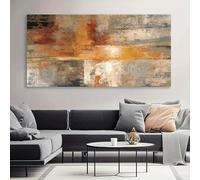IHHGNB Grande toile abstraite, peinture minimaliste rétro, tons terreux et chaleureux, pour décoration de salon (60 x 120 cm, sans cadre)