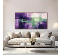 IHHGNB Grande toile murale abstraite violet-vert, paysage violet-vert, affiche imprimée pour décoration de chambre à coucher, 70 x 140 cm (28 x 55 pouces), sans cadre