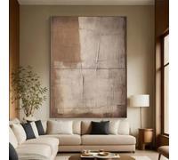 IHHGNB Grande toile texturée abstraite beige et marron, style bohème, affiches et imprimés, décoration murale moderne pour la maison, 40 x 60 cm (16 x 24 pouces), sans cadre