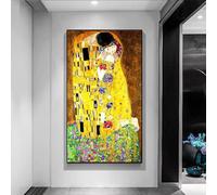 IHHGNB Gustav Klimt Baiser Art mural abstrait Peinture sur toile Impressions et affiches Célèbres œuvres d'art Photos pour la décoration du salon 80x130 cm (31x51 pouces) Sans cadre