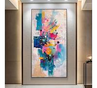 IHHGNB Impression abstraite moderne sans cadre, peinture sur toile géométrique minimaliste et colorée pour salon, grand format (55 x 110 cm/sans cadre)