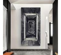 IHHGNB Impression sur toile représentant une scène de tunnel, affiche en noir et blanc, peintures pour décoration de salon et de chambre à coucher (20 x 40 cm, sans cadre)