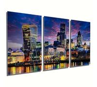 IHHGNB Impressions sur toile sans cadre, affiches abstraites, paysage urbain de Londres, scène nocturne, peinture murale pour salon (40 x 50 cm, 3 x sans cadre)