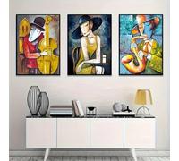 IHHGNB Lot de 3 toiles d'inspiration Picasso, style décoratif classique moderne, pour salle de bain (70 x 100 cm x 3 / sans cadre)
