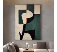 IHHGNB Peinture contemporaine sur toile, art mural abstrait moderne, textures géométriques, tons terreux, impressions sur toile, affiches, 80 x 120 cm (31 x 47 pouces), sans cadre