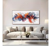 IHHGNB Peinture murale abstraite orange et bleu, grande impression sur toile moderne, affiche pour salon, chambre à coucher, bureau, décoration, photos, 80 x 160 cm (31 x 63 pouces), sans cadre