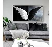 IHHGNB Peintures sur toile « Ailes noires et blanches », tableaux, affiches et impressions d'art mural modernes pour la décoration du salon (55 x 110 cm (22 x 43 po) / Sans cadre)