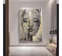 IHHGNB Peintures sur toile représentant des femmes au visage noir et doré, affiches et impressions, portraits de femmes, art mural, décoration murale pour salon (50 x 75 cm, sans cadre)