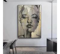 IHHGNB Peintures sur toile représentant des femmes au visage noir et doré, portraits de femmes modernes, affiches et impressions, art mural pour salon (70 x 100 cm, sans cadre)