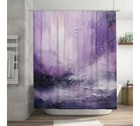 IHHGNB Rideau de Douche Moderne Abstrait imperméable avec Effet 3D, Motif Floral Violet, Rose et Blanc, 120 x 150 cm