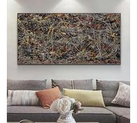 IHHGNB Tableau abstrait célèbre de Jackson Pollock, motif automne, sur toile, affiche, impression, décoration murale pour salon (70 x 140 cm (28 x 55 po) / sans cadre)