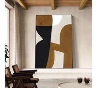 IHHGNB Tableau abstrait géométrique aux tons doux, décoration murale texturée moderne pour salon, impression sur toile (80 x 120 cm (31 x 47 po) / sans cadre)