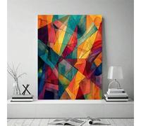 IHHGNB Tableau abstrait géométrique coloré sur toile, imprimé, affiche pour la décoration murale du salon, de la chambre, du bureau et de la maison (80 x 120 cm (31 x 47 pouces) / Sans cadre)