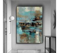 IHHGNB Tableau abstrait gris pour salon, art mural moderne, toile texturée, décoration vintage pour la maison (80 x 120 cm (31 x 47 po) / sans cadre)
