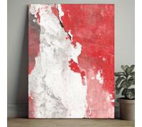 IHHGNB Tableau abstrait minimaliste grand format sur toile rouge et blanche, idéal pour une décoration murale moderne (70 x 100 cm/sans cadre).