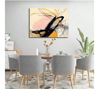 IHHGNB Tableau abstrait moderne sur toile, imprimé coloré, style pinceau, idéal pour la décoration de la chambre, du bureau ou de la maison (70 x 100 cm/sans cadre)