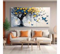 IHHGNB Tableau abstrait moderne sur toile représentant un arbre à papillons, idéal pour décorer un salon (40 x 80 cm/sans cadre).