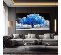 IHHGNB Tableau abstrait moderne sur toile représentant un arbre bleu, idéal pour décorer un salon ou une chambre (55 x 110 cm/sans cadre).