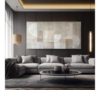 IHHGNB Tableau abstrait moderne, œuvre d'art géométrique sur toile, idéale pour la décoration de salle de bain, salon, chambre ou bureau (55 x 110 cm/sans cadre)