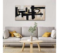 IHHGNB Tableau abstrait noir minimaliste sur toile, œuvre d'art murale, impression d'art moderne pour chambre (60 x 120 cm/sans cadre)