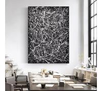 IHHGNB Tableau abstrait sur toile de Jackson Pollock, affiche et impression modernes pour la décoration murale du salon (50 x 75 cm (20 x 30 pouces) / Sans cadre)