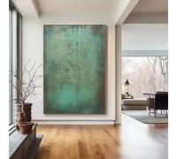 IHHGNB Tableau abstrait vert, grand format, texture verte, impression d'art mural, peinture minimaliste verte sur toile, décoration murale moderne (30 x 40 cm (12 x 16 po) / sans cadre)
