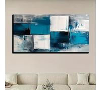 IHHGNB Tableau décoratif mural moderne, art abstrait bleu, impression sur toile pour la décoration murale du bureau, du salon ou de la chambre (80 x 160 cm (31 x 63 po) / sans cadre)
