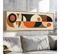 IHHGNB Tableau moderne du milieu du siècle, sans cadre, couleurs naturelles, impression sur toile panoramique, décoration murale géométrique (65 x 200 cm (26 x 79 po) / sans cadre)