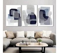 IHHGNB Tableau scandinave sur toile, affiche murale bleue et grise, impressions d'art mural gris marine, décoration murale moderne (20x30cm(8x12in) x3)