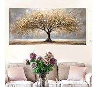 IHHGNB Tableau sur toile Arbre de Vie à la feuille d'or, affiche et impression de paysage, art mural, décoration intérieure moderne pour salon (60 x 120 cm (24 x 47 po) / sans cadre)