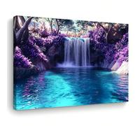 IHHGNB Tableau sur toile « Cascade violette », affiche décorative colorée pour salon, chambre ou bureau (40 x 60 cm/sans cadre)